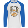 Real Beards Love Mead Funny Beer Alcohol Mens L/S Baseball T-Shirt White/Royal Blue