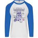 Anatomy of a Racoon Funny Mens L/S Baseball T-Shirt White/Royal Blue