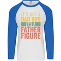 Father's Day Dad Bod It's a Father Figure Mens L/S Baseball T-Shirt White/Royal Blue