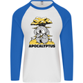 Apocalyptus Koala Bear Climate Change Armageddon Mens L/S Baseball T-Shirt White/Royal Blue