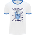 Technically the Glass is Always Full Science Geek Mens Ringer T-Shirt White/Royal Blue