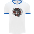 Union Jack Bodybuilding Gym Training Spartan Mens Ringer T-Shirt White/Royal Blue