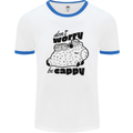 Cappybara Dont Worry Be Cappy Mens Ringer T-Shirt White/Royal Blue