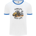 Farm Life is the Best Life Farming Farmer Mens Ringer T-Shirt White/Royal Blue