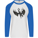 Moodolf Funny Rudolf Christmas Cow Mens L/S Baseball T-Shirt White/Royal Blue