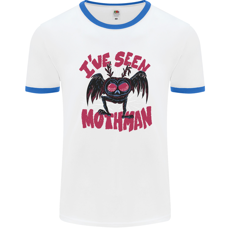 I've Seen Mothman Mens Ringer T-Shirt White/Royal Blue