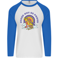 LGBT Frog Stand Out to Be Proud Gay Pride Mens L/S Baseball T-Shirt White/Royal Blue