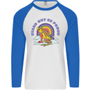 LGBT Frog Stand Out to Be Proud Gay Pride Mens L/S Baseball T-Shirt White/Royal Blue