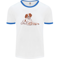 A Epagneul Breton Dog Mens Ringer T-Shirt White/Royal Blue