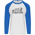 Evolution of a Guitarist Guitarist Electric Mens L/S Baseball T-Shirt White/Royal Blue