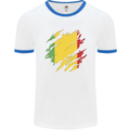 Torn Mali Flag Malian Day Football Mens Ringer T-Shirt White/Royal Blue