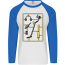 Metal Detecting Equipment ;Detector Stuff Mens L/S Baseball T-Shirt White/Royal Blue