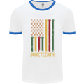 Juneteenth Black Lives Matter USA Flag Mens Ringer T-Shirt White/Royal Blue