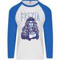 Freyja Norse Goddess Viking Valhalla Mens L/S Baseball T-Shirt White/Royal Blue
