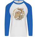 Dear Santa Funny Horse Equestrian Christmas Mens L/S Baseball T-Shirt White/Royal Blue