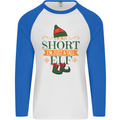 Im Not Short Tall Elf Funny Christmas Mens L/S Baseball T-Shirt White/Royal Blue