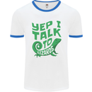 I Talk To Lizards Chameleons Bearded Dragons Mens Ringer T-Shirt White/Royal Blue