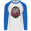 Supermarine Spitfire Flying Legend Mens L/S Baseball T-Shirt White/Royal Blue