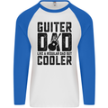 Fathers Day Guitar Dad Like a Normal Dad Mens L/S Baseball T-Shirt White/Royal Blue