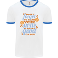Wear Your Smile Feel Good Happy Joy Love Mens Ringer T-Shirt White/Royal Blue