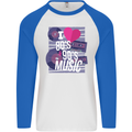 I Love 80s 90s Music Pop Rock Acid House Mens L/S Baseball T-Shirt White/Royal Blue