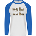 Photography Camera Evolution Photographer Mens L/S Baseball T-Shirt White/Royal Blue