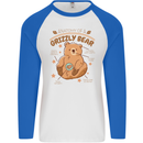 Anatomy of a Grizzly Bear Mens L/S Baseball T-Shirt White/Royal Blue