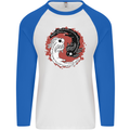 Yin Yang Axoloti Mens L/S Baseball T-Shirt White/Royal Blue