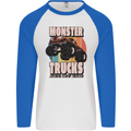 Monster Trucks are My Jam Funny Mens L/S Baseball T-Shirt White/Royal Blue