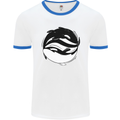 Ying Yan Orca Killer Whale Mens Ringer T-Shirt White/Royal Blue