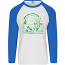 Climate Change Keep the Planet Clean Mens L/S Baseball T-Shirt White/Royal Blue