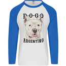 A Dogo Argentino Dog Mens L/S Baseball T-Shirt White/Royal Blue
