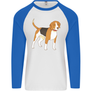 A Beagle Small Scent Hound Dog Mens L/S Baseball T-Shirt White/Royal Blue