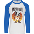 Babylorian Funny Baby Toddler Infant Parody Mens L/S Baseball T-Shirt White/Royal Blue