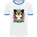Fragile Skin Strong Spirit Butterfly Mens Ringer T-Shirt White/Royal Blue