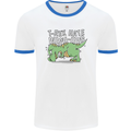 T-Rex Hates Pushups Dinosaur Funny Mens Ringer T-Shirt White/Royal Blue