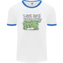 T-Rex Hates Pushups Dinosaur Funny Mens Ringer T-Shirt White/Royal Blue
