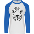 Spacehopper Retro Bouncy Toy Space Hopper Mens L/S Baseball T-Shirt White/Royal Blue