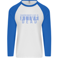 Schrodingers Cat Dead Alive Mens L/S Baseball T-Shirt White/Royal Blue
