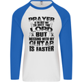 Funny Guitar Slogan Mens L/S Baseball T-Shirt White/Royal Blue