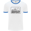 Unicorn Triathlon Running Swimming Cycling Mens Ringer T-Shirt White/Royal Blue