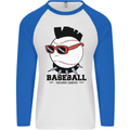 Baseball Punk Rocker Mens L/S Baseball T-Shirt White/Royal Blue