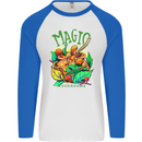 Magic Mushrooms Drugs LSD Acid Trip Mens L/S Baseball T-Shirt White/Royal Blue