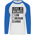 Levels of Wildness Virgo Mens L/S Baseball T-Shirt White/Royal Blue