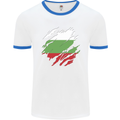 Torn Bulgaria Flag Bulgarian Day Football Mens Ringer T-Shirt White/Royal Blue