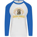 A Cocker Spaniel Dog Mens L/S Baseball T-Shirt White/Royal Blue