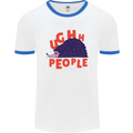 Hedgehog Ughh People Funny Mens Ringer T-Shirt White/Royal Blue