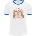 Hedgehog Love Valentines Day Mens Ringer T-Shirt White/Royal Blue