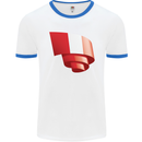 Curled Peru Flag Peruvian Day Football Mens Ringer T-Shirt White/Royal Blue
