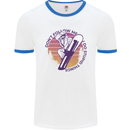 Snowboarding Dont Follow Me Funny Mens Ringer T-Shirt White/Royal Blue